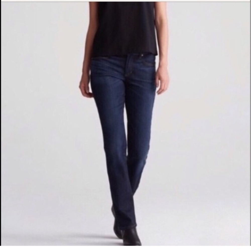Eileen Fisher Dark Blue Washed Straight Leg Jeans
